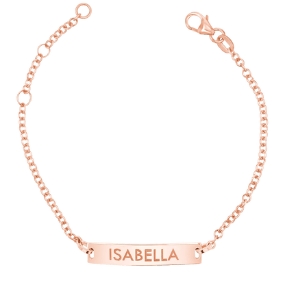 Kids Signature Classic Engravable ID Bracelet - Lotus Diamond