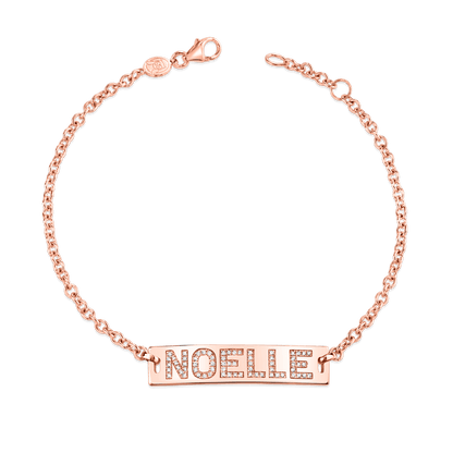 Kids Signature Classic ID Engravable Pave Bracelet - Lotus Diamond