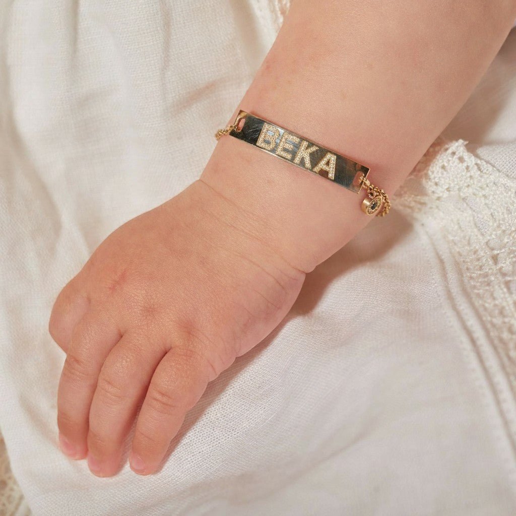 Kids Signature Classic ID Engravable Pave Bracelet - Lotus Diamond