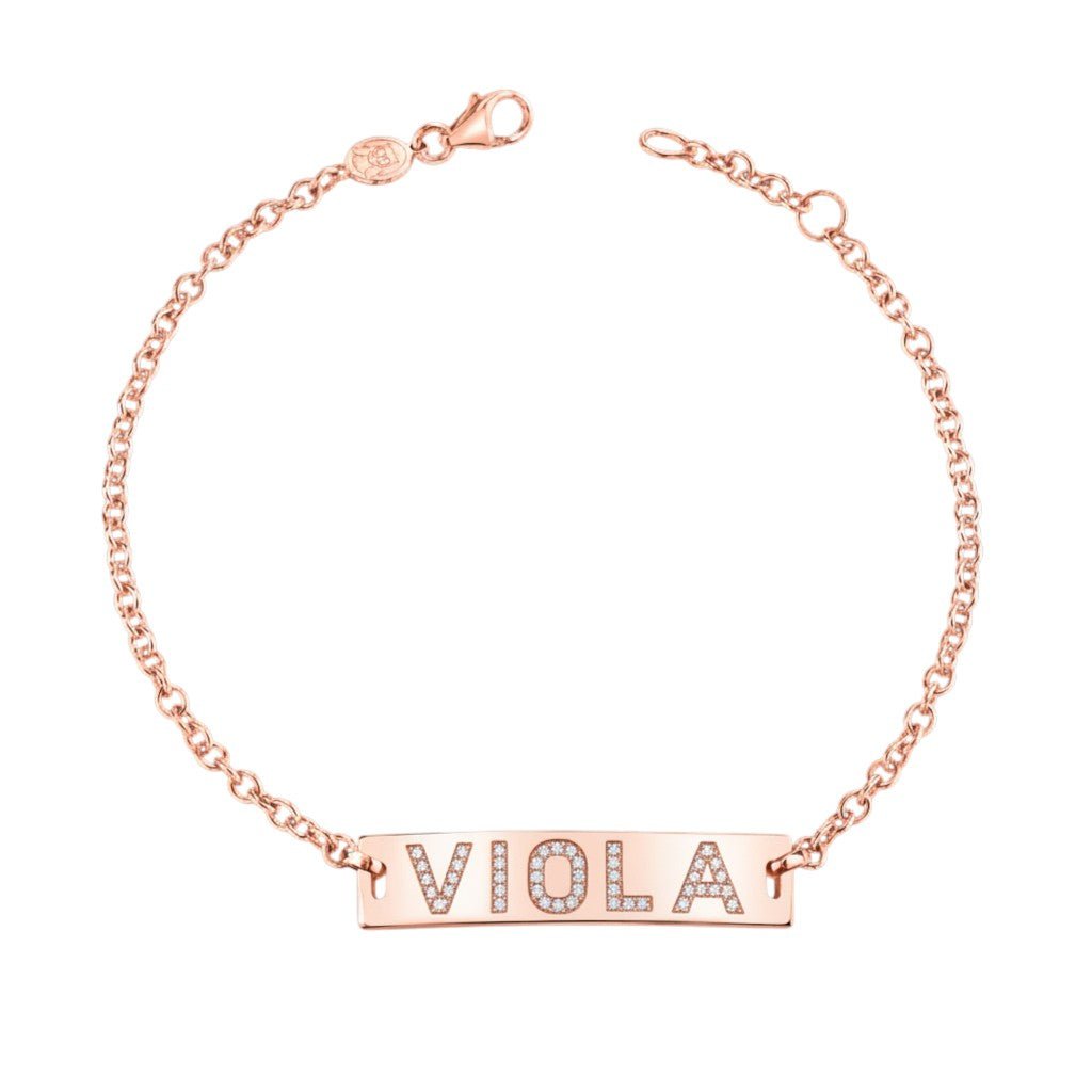 Kids Signature Classic ID Engravable Pave Bracelet - Lotus Diamond