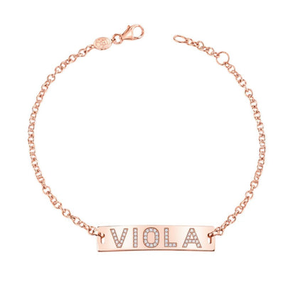 Kids Signature Classic ID Engravable Pave Bracelet - Lotus Diamond