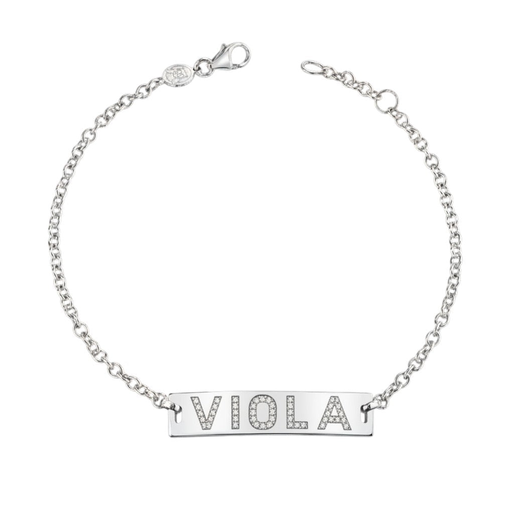 Kids Signature Classic ID Engravable Pave Bracelet - Lotus Diamond