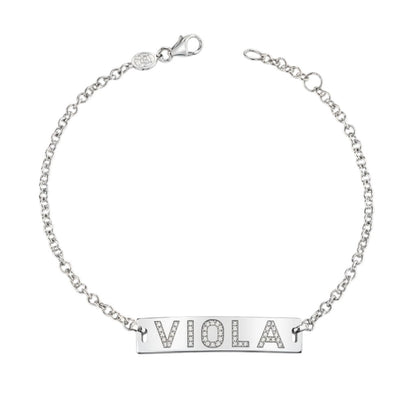 Kids Signature Classic ID Engravable Pave Bracelet - Lotus Diamond