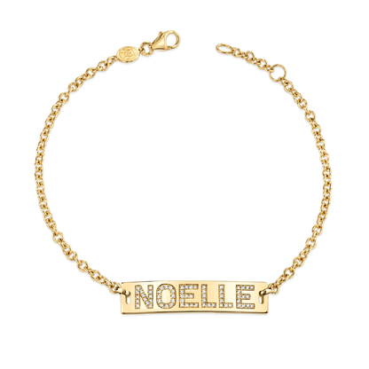 Kids Signature Classic ID Engravable Pave Bracelet - Lotus Diamond