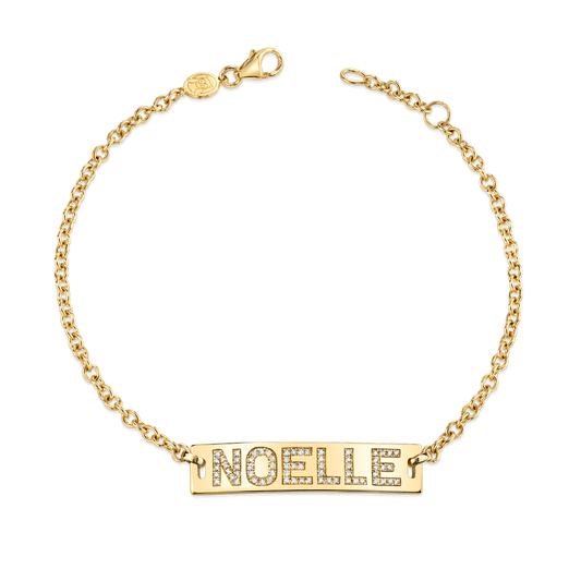 Kids Signature Classic ID Engravable Pave Bracelet - Lotus Diamond