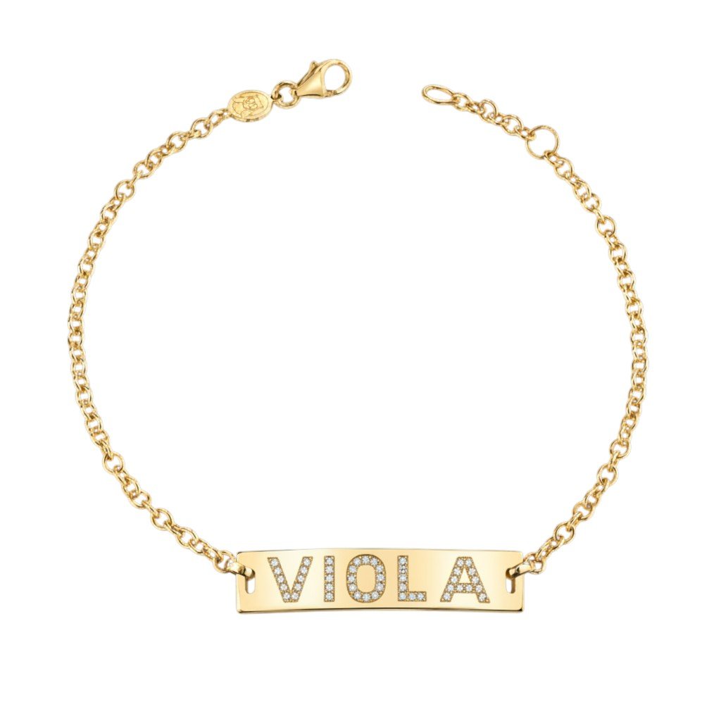 Kids Signature Classic ID Engravable Pave Bracelet - Lotus Diamond