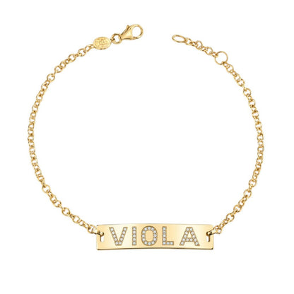 Kids Signature Classic ID Engravable Pave Bracelet - Lotus Diamond