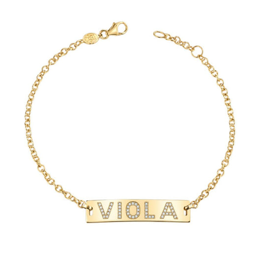 Kids Signature Classic ID Engravable Pave Bracelet - Lotus Diamond
