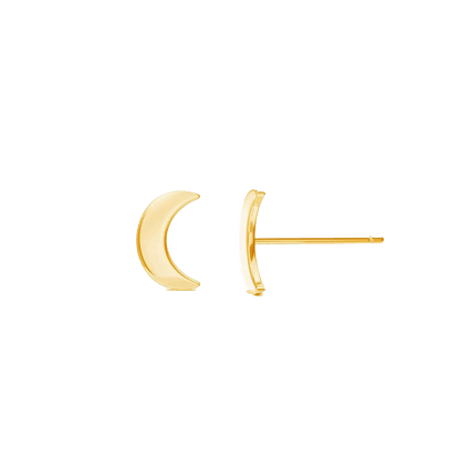 Kids Solid Moon Studs - Lotus Diamond