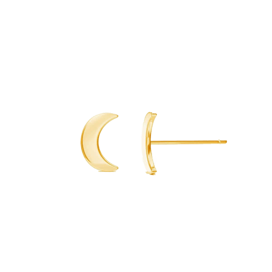 Kids Solid Moon Studs - Lotus Diamond