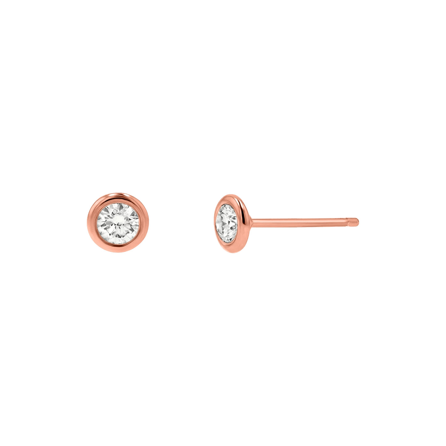 Kids Solitaire Bezel Studs - Lotus Diamond