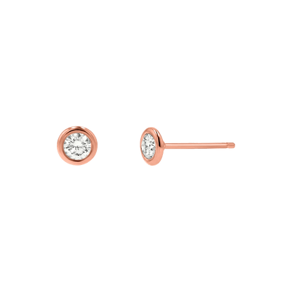 Kids Solitaire Bezel Studs - Lotus Diamond