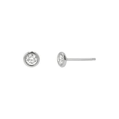 Kids Solitaire Bezel Studs - Lotus Diamond