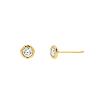 Kids Solitaire Bezel Studs - Lotus Diamond