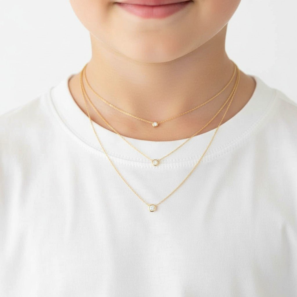 Kids Solitaire Diamond Necklace - Lotus Diamond