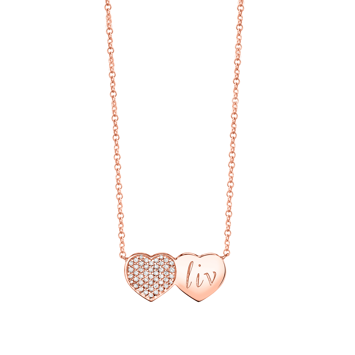 Kids Twin Heart Necklace - Lotus Diamond