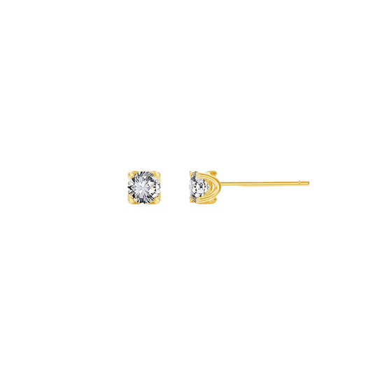 Kids U Pave Solitaire Studs - Lotus Diamond