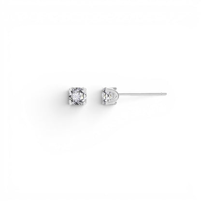 Kids U Pave Solitaire Studs - Lotus Diamond