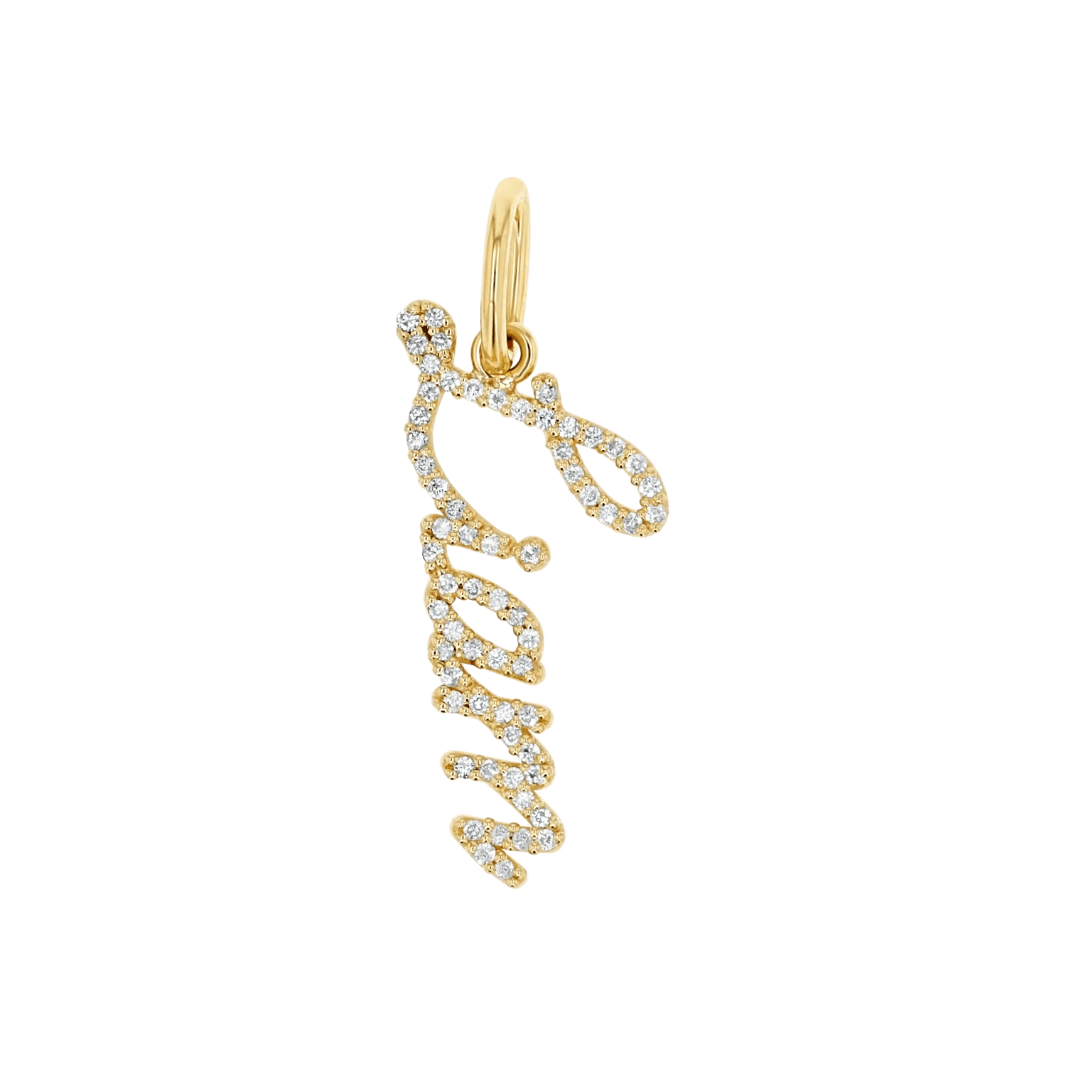 Kids Vertical Diamond Name Script Charm - Lotus Diamond