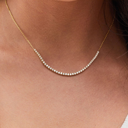Large Diamond Tennis Chain Necklace - Lotus Diamond