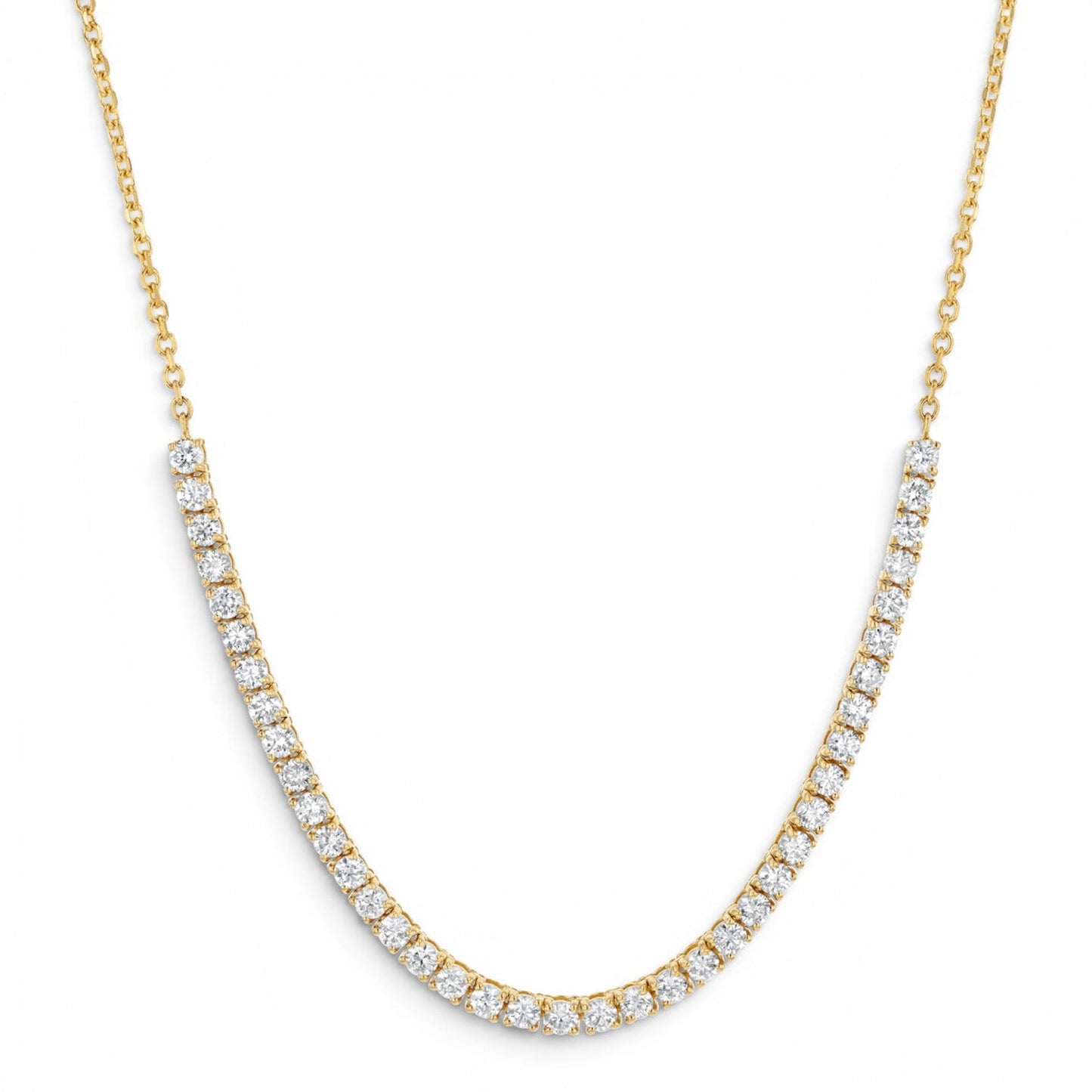 Large Diamond Tennis Chain Necklace - Lotus Diamond