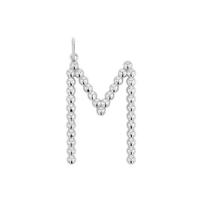 Large Gold Bead Letter Charm - Lotus Diamond