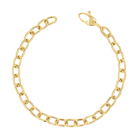 Large Rolo Chain Bracelet - Lotus Diamond