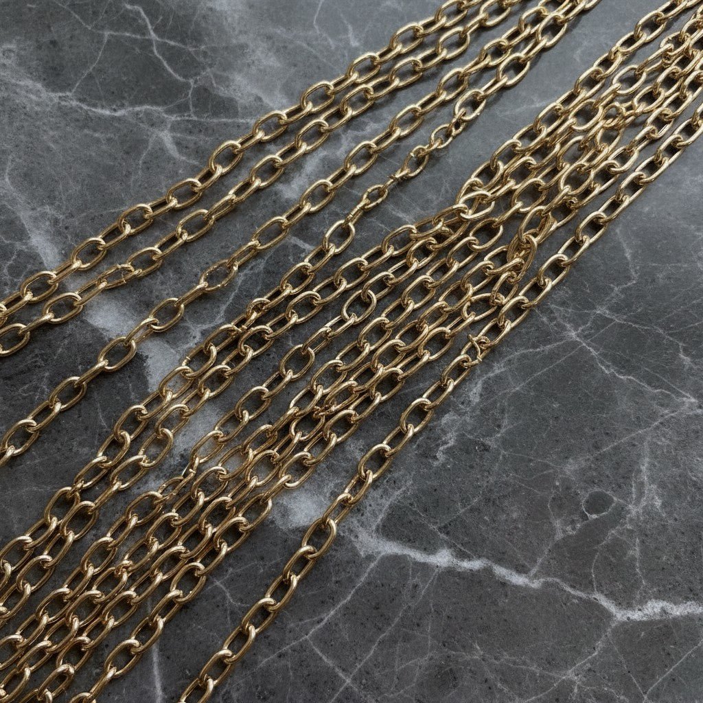 Large Rolo Chain Necklace - Lotus Diamond