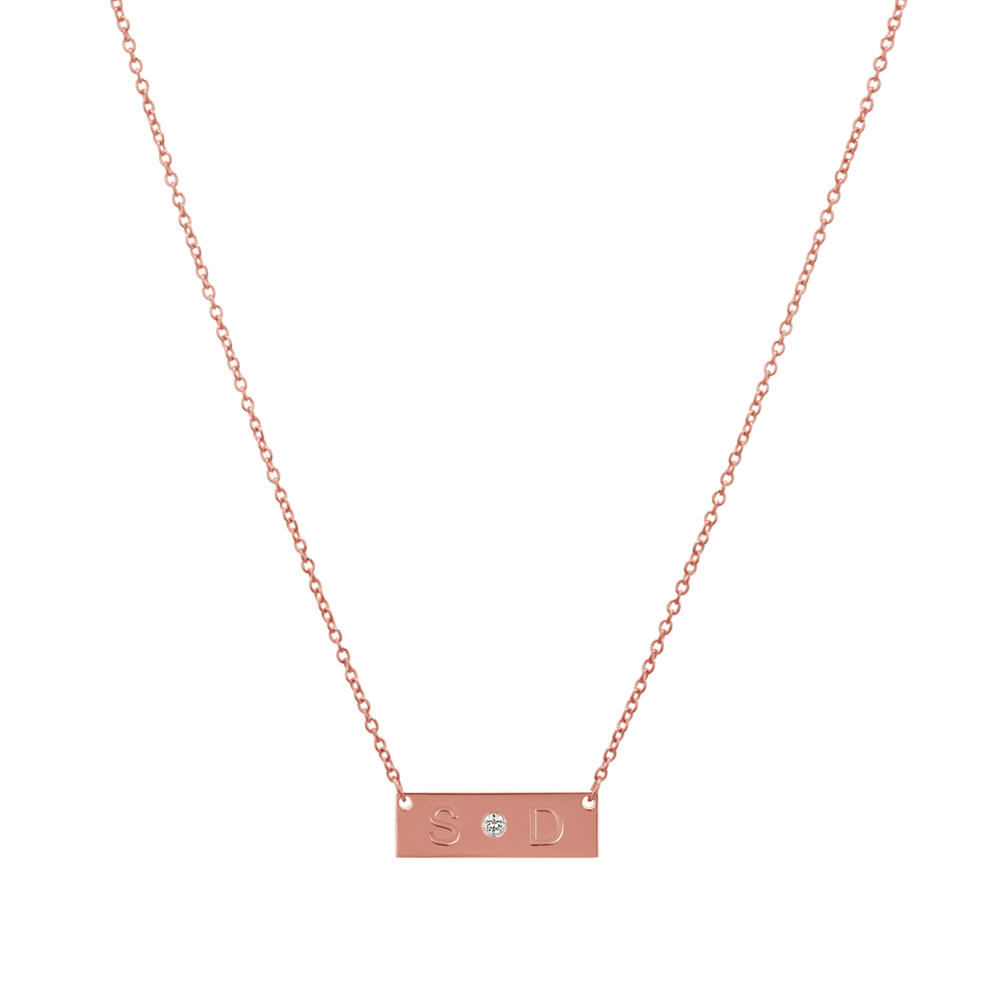 Letter Nameplate Necklace - Lotus Diamond