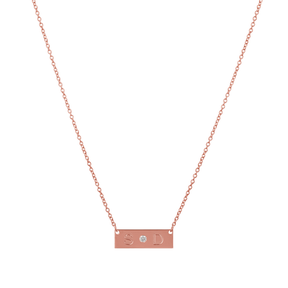 Letter Nameplate Necklace - Lotus Diamond