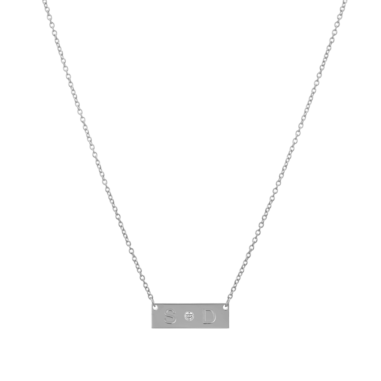 Letter Nameplate Necklace - Lotus Diamond