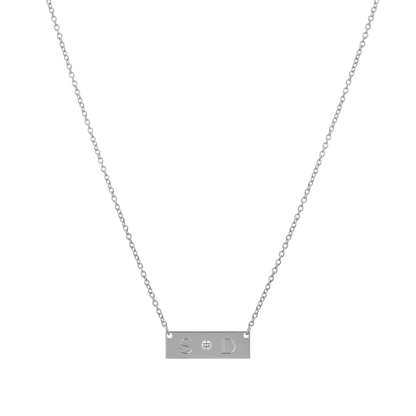 Letter Nameplate Necklace - Lotus Diamond