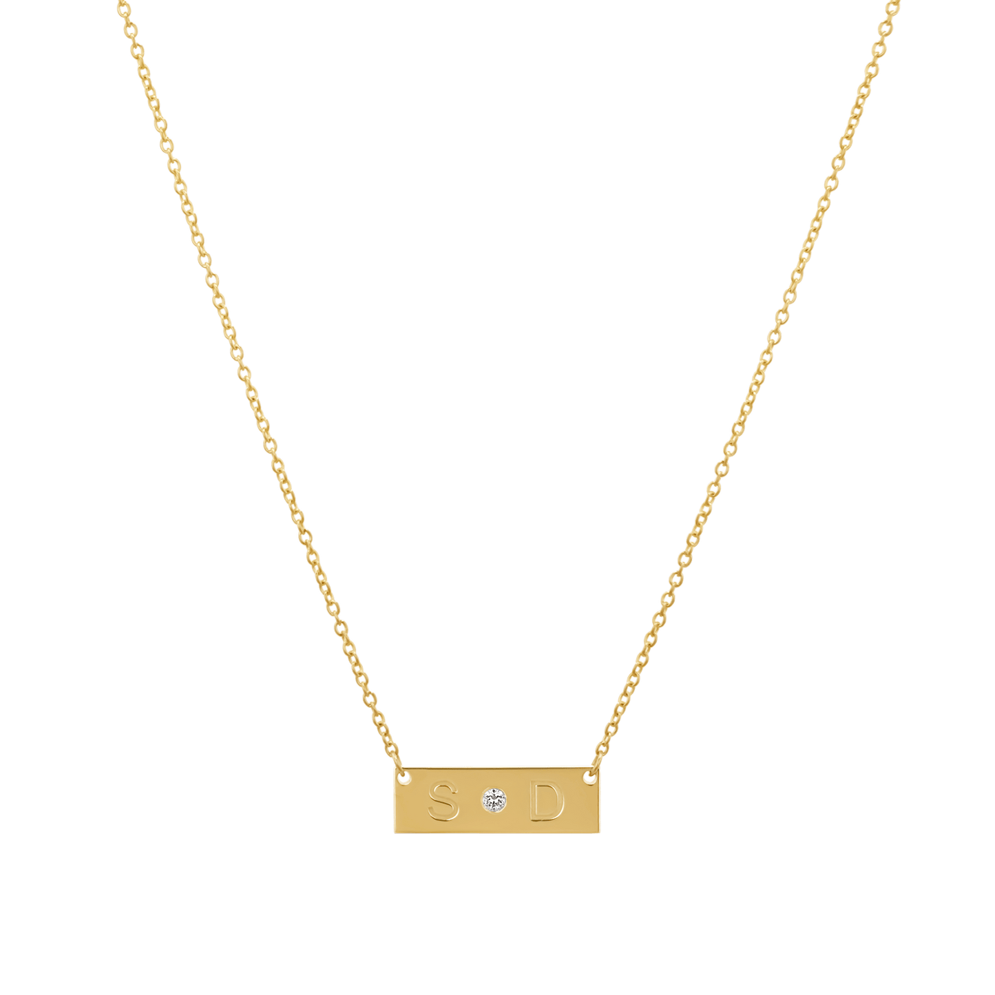 Letter Nameplate Necklace - Lotus Diamond