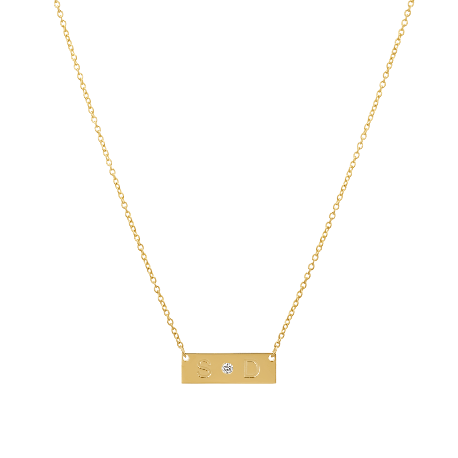 Letter Nameplate Necklace - Lotus Diamond