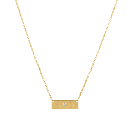 Letter Nameplate Necklace - Lotus Diamond