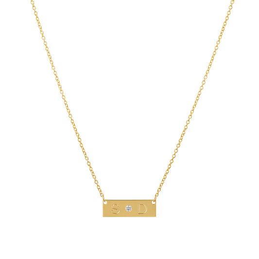 Letter Nameplate Necklace - Lotus Diamond