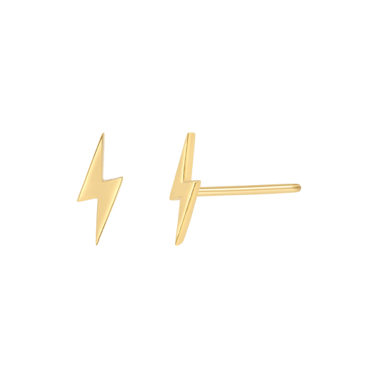 Lightning Bolt Stud Earrings - Lotus Diamond