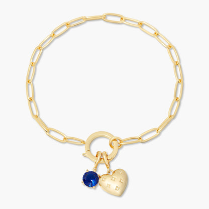 Lillian Birthstone Heart Charm Bracelet - Lotus Diamond