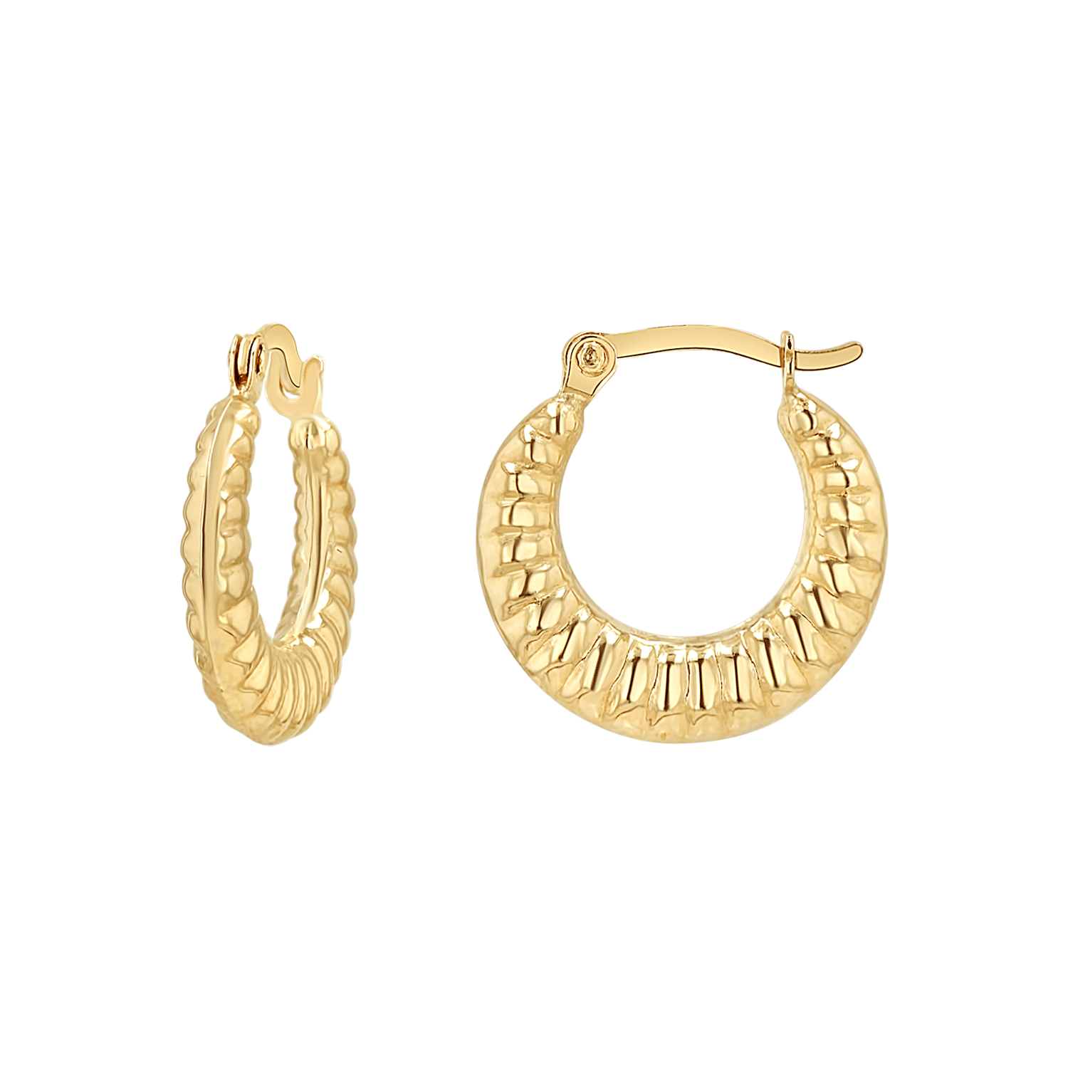 Linea Tapered Hoop Earrings - Lotus Diamond
