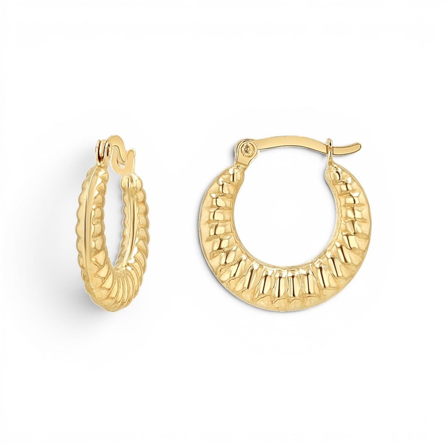 Linea Tapered Hoop Earrings - Lotus Diamond