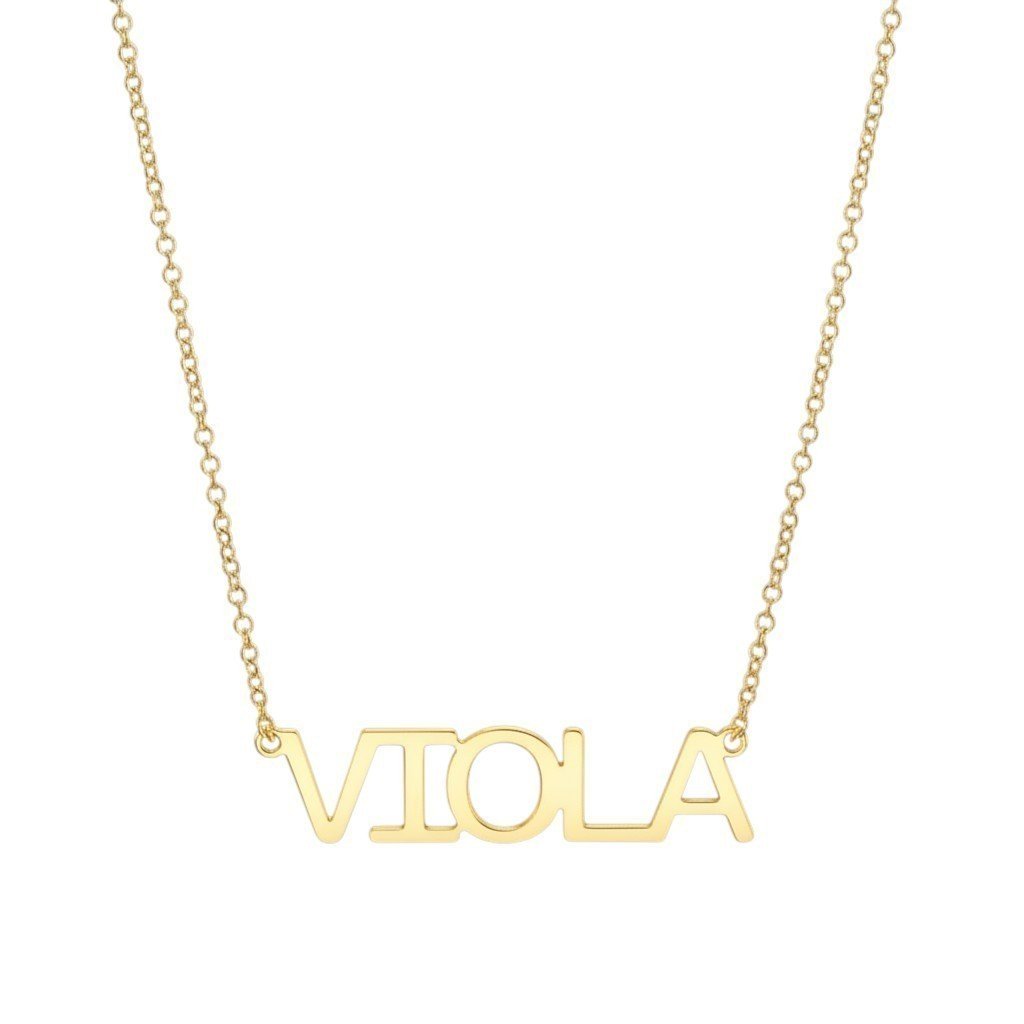 Linear Name Necklace - Lotus Diamond