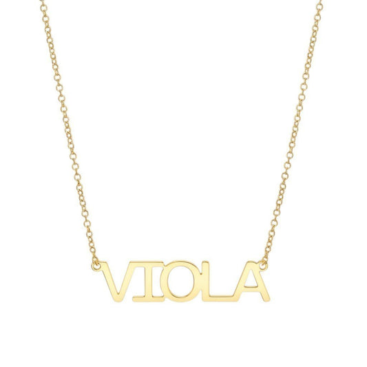 Linear Name Necklace - Lotus Diamond
