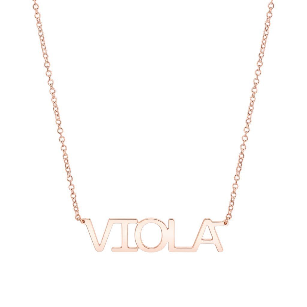 Linear Name Necklace - Lotus Diamond