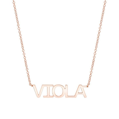 Linear Name Necklace - Lotus Diamond