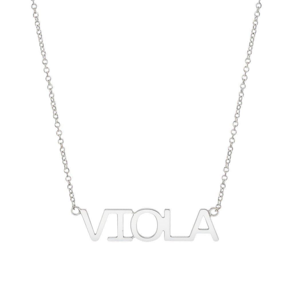 Linear Name Necklace - Lotus Diamond