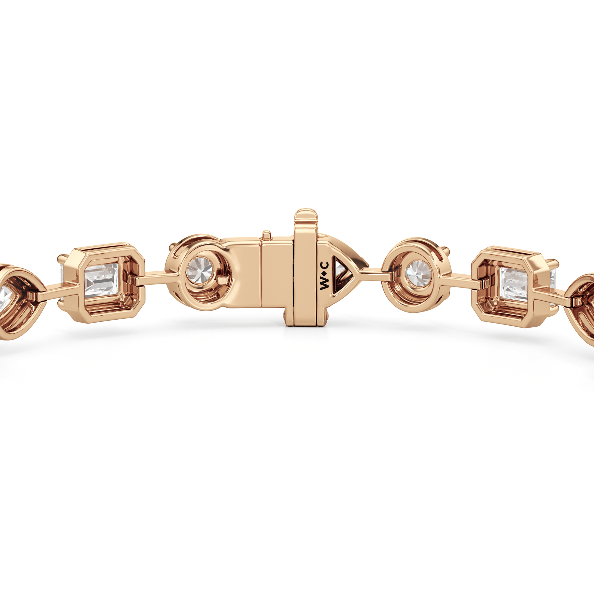 Linear Round, Oval and Emerald Bezel Set Tennis Bracelet - Lotus Diamond