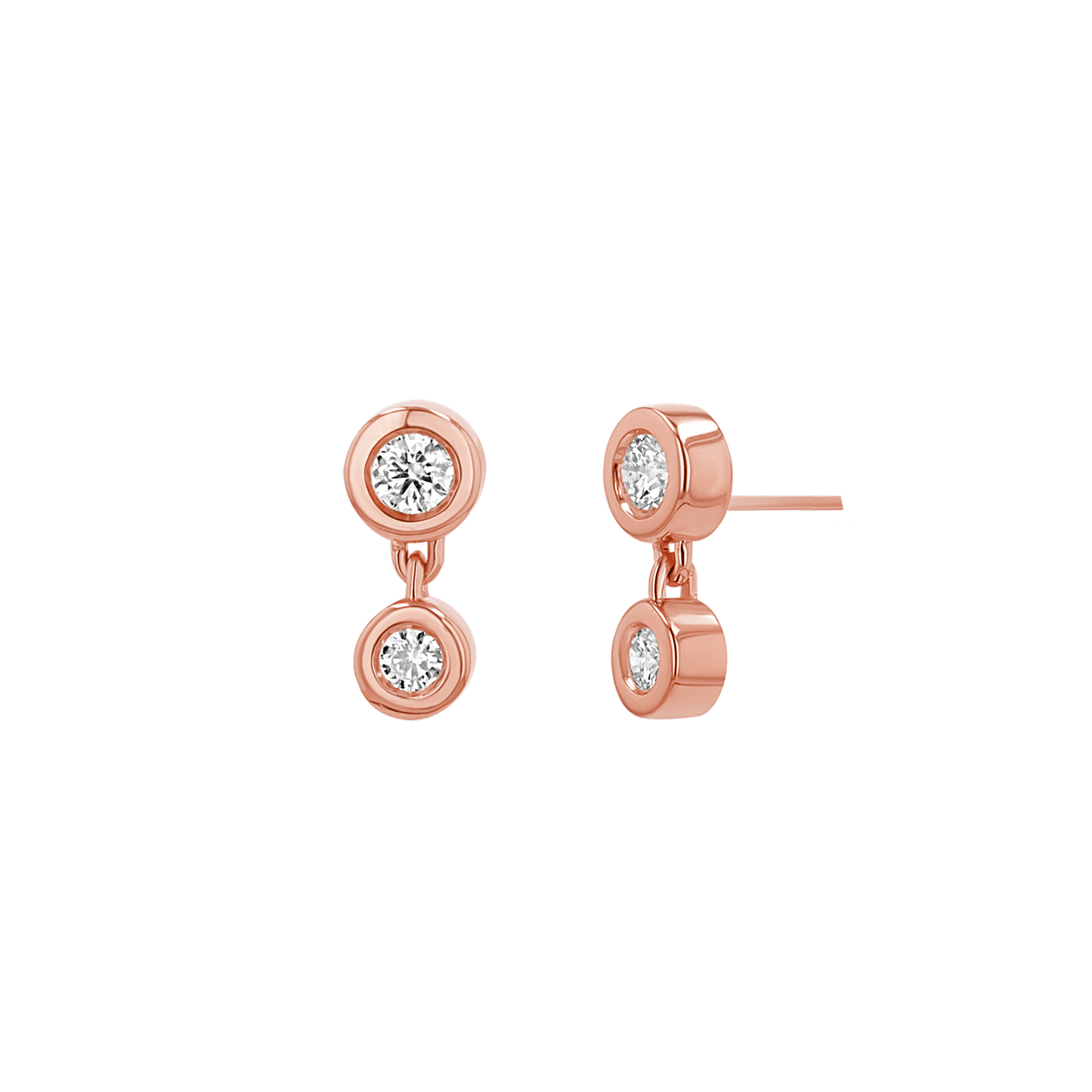 Linked Diamond Duo Studs - Lotus Diamond