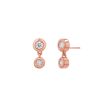 Linked Diamond Duo Studs - Lotus Diamond