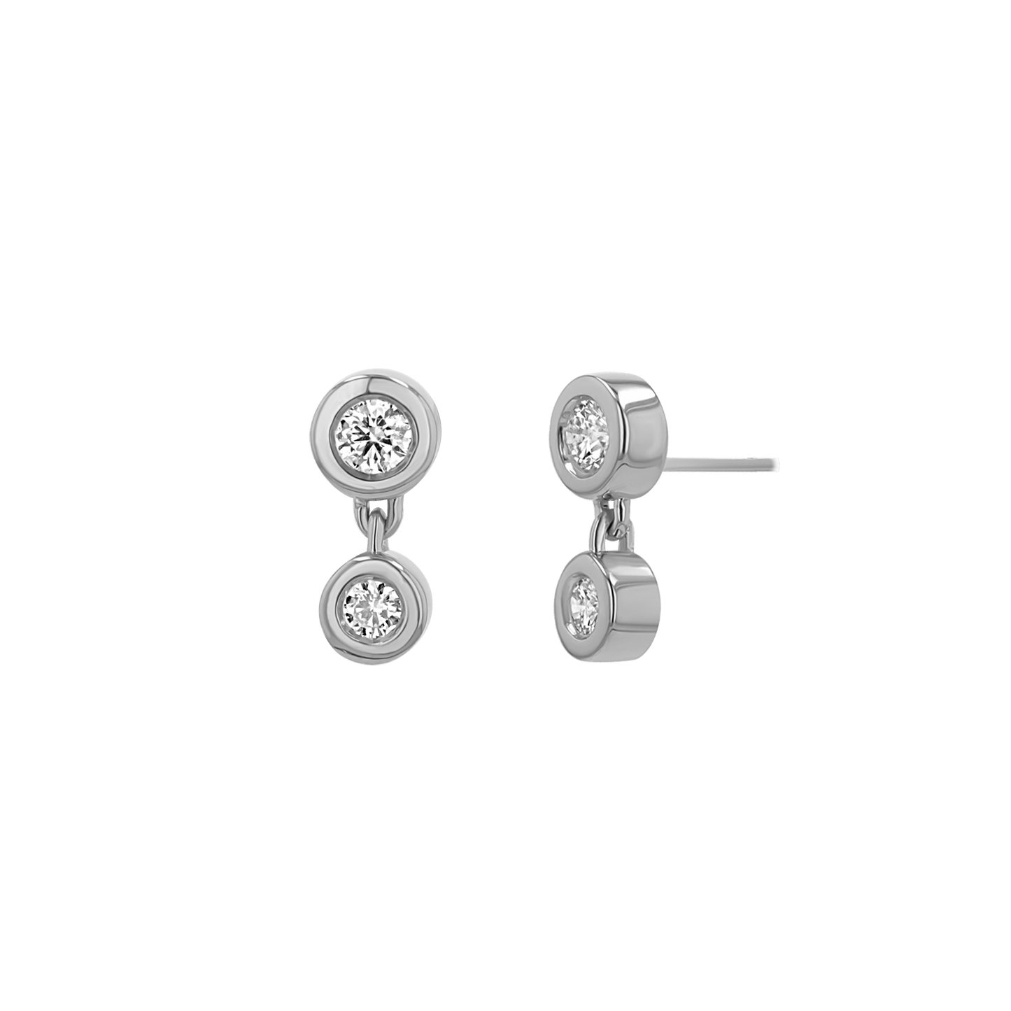 Linked Diamond Duo Studs - Lotus Diamond