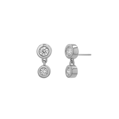 Linked Diamond Duo Studs - Lotus Diamond